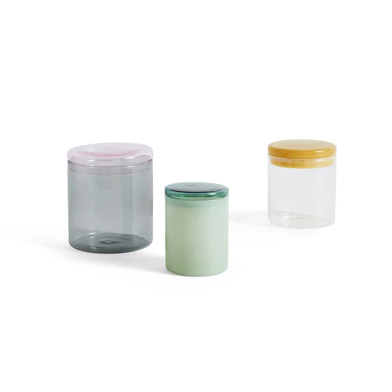 Medium Airtight Jar - / Ø 10 X H 12 Cm - 0.6 L / Glass - Hay - Image 2