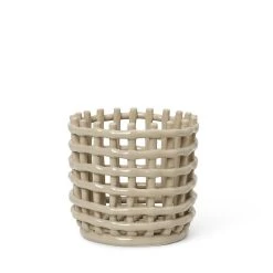 Ceramic Small Basket - / Ø 16 X H 14.5 Cm - Hand-made - Ferm Living