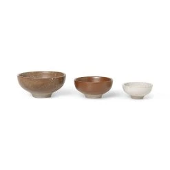 Bowl - / Set Of 3 - Enamelled Porcelain - Ferm Living