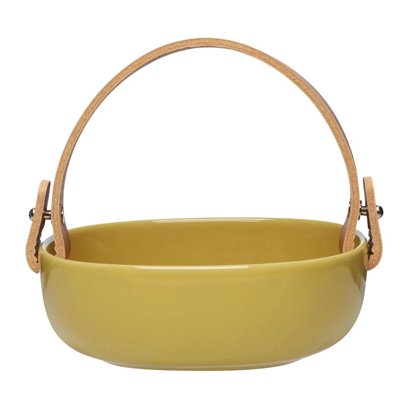 Pikku Koppa Bowl - / Ø 12.5 X H 4 Cm - Removable Leather Handle - Marimekko
