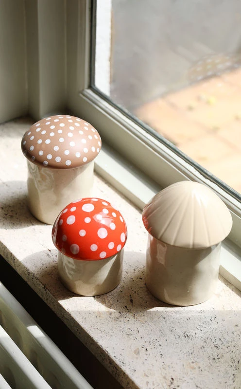 Mushroom Medium Box - / Ø 14 Cm X H 16.5 Cm - Ceramic - & Klevering - Image 2