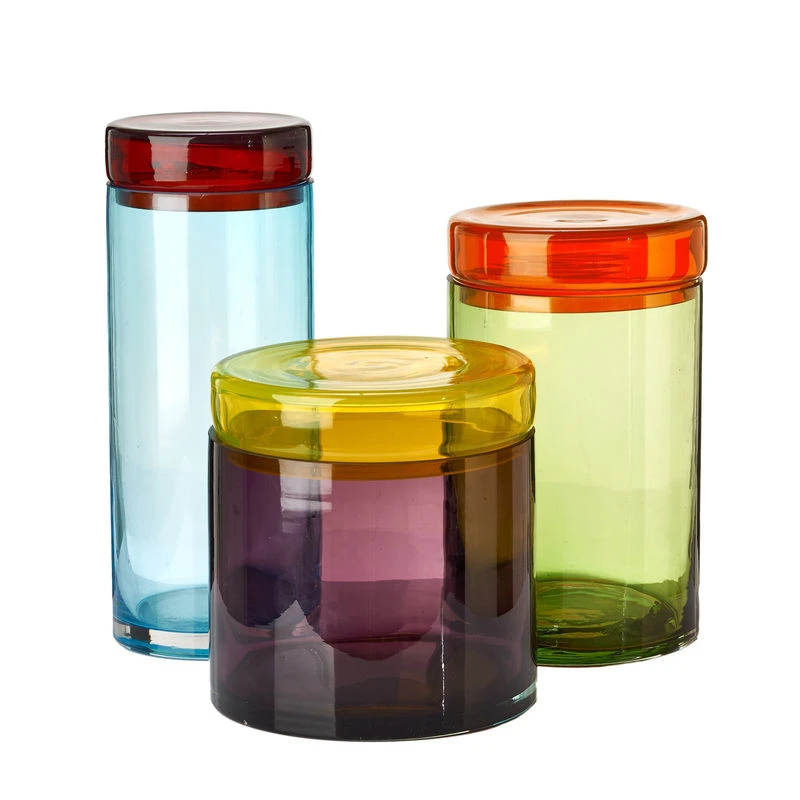 Large Jar - / Set Of 3 - Hand-blown Glass - Pols Potten