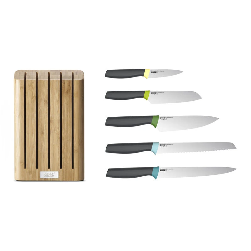Elevate Kitchen Knife - / Set Of 5 Knives + Bamboo Stand - Joseph Joseph