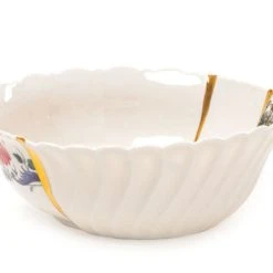 Kintsugi N°2 Salad Bowl - / Ø 19 X H 7 Cm - Porcelain & Fine Gold - Seletti