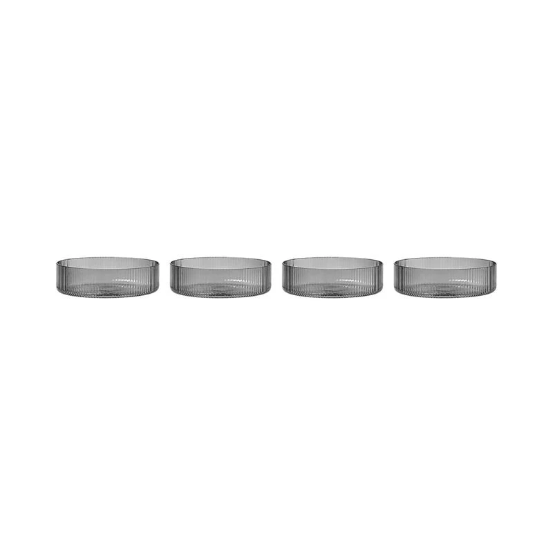 Ripple Small Dish - / Set Of 4 - Ribbed Glass - Ferm Living
