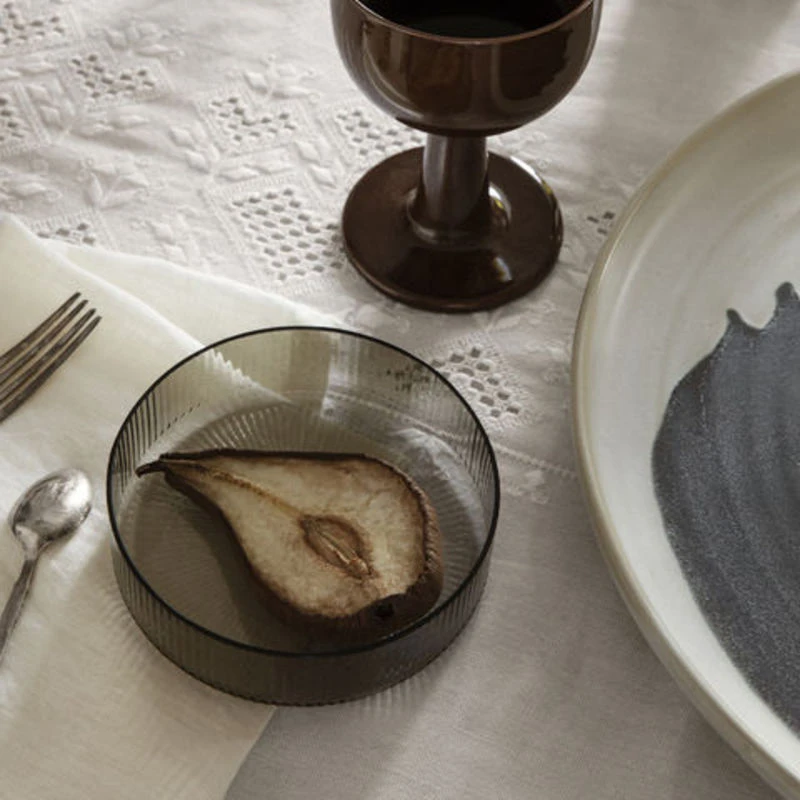 Ripple Small Dish - / Set Of 4 - Ribbed Glass - Ferm Living - Image 3