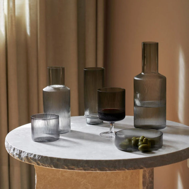 Ripple Small Dish - / Set Of 4 - Ribbed Glass - Ferm Living - Image 4