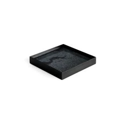 Charcoal Mirror Tray - / Trinket Tray - 16 X 16 Cm - Metal & Glass - Ethnicraft
