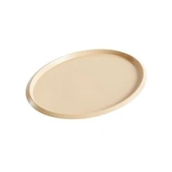 Ellipse Medium Tray - / 31 X 24 Cm - Metal - Hay
