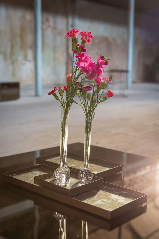 Gold Leaf Tray - / Trinket Tray - 16 X 16 Cm - Metal & Glass - Ethnicraft - Image 3