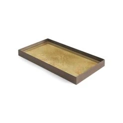 Gold Leaf Tray - / Trinket Tray - 31 X 17 Cm - Metal & Glass - Ethnicraft
