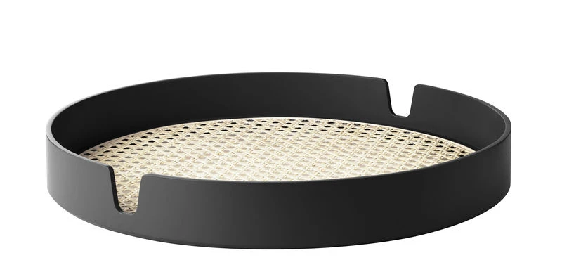 Salon Tray - / Ø 40 Cm – Wood & Rottan Teak - Normann Copenhagen
